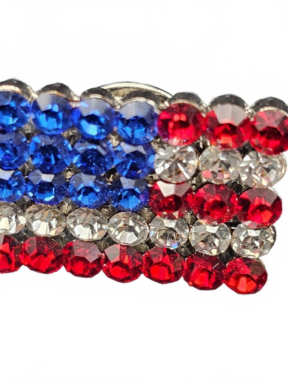 American Flag Rhinestone Pin